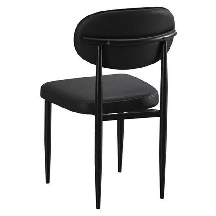 Chaise de salle à manger CLAUDIEraine en métal rembourré avec dossier ovale