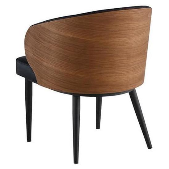 Chaise CLAUDIEraine en acier noir avec revêtement vinyle noir