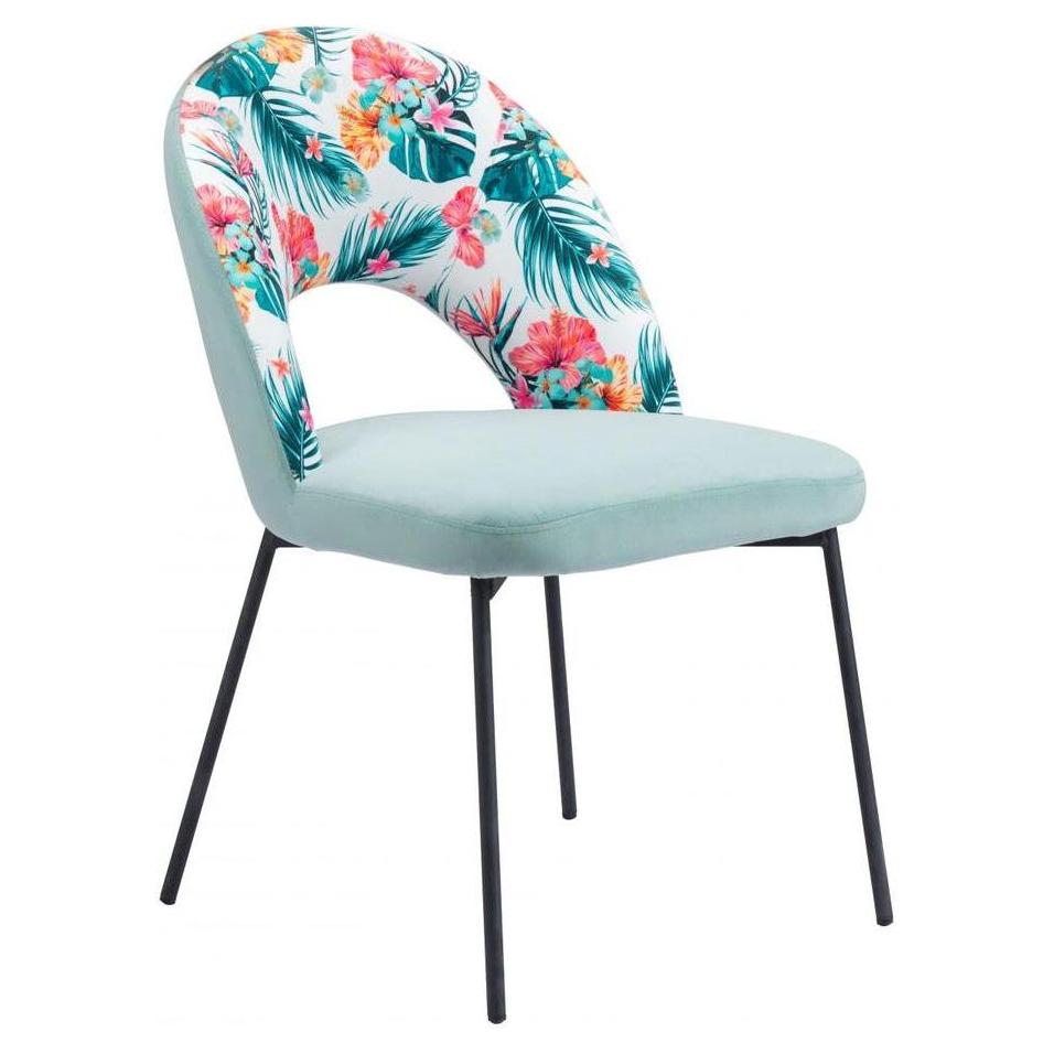 Chaise de salle à manger FLORAMI imprimé multicolore et vert