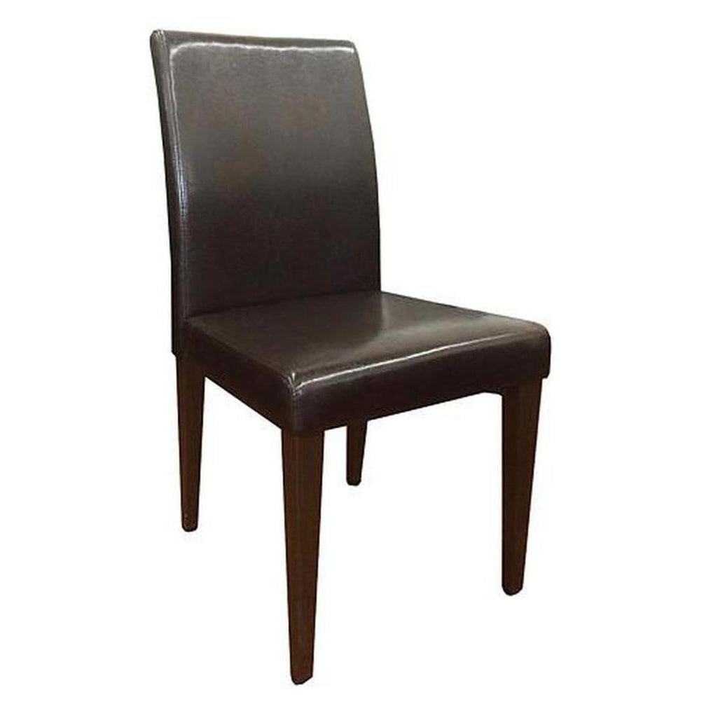 Chaise de acento acolchada con respaldo completo acabado espresso