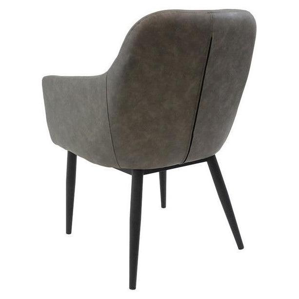 Fauteuil en simili cuir PU rembourré gris clair