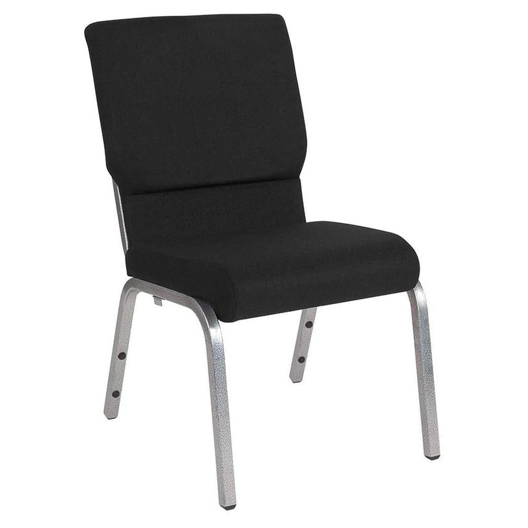 Chaise d’église empilable TITAN largeur 47 cm en tissu, structure silver vein