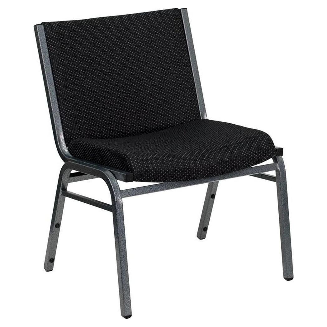 Stackable reinforced TITAN oversized chair, 1000 lb capacity, black fabric