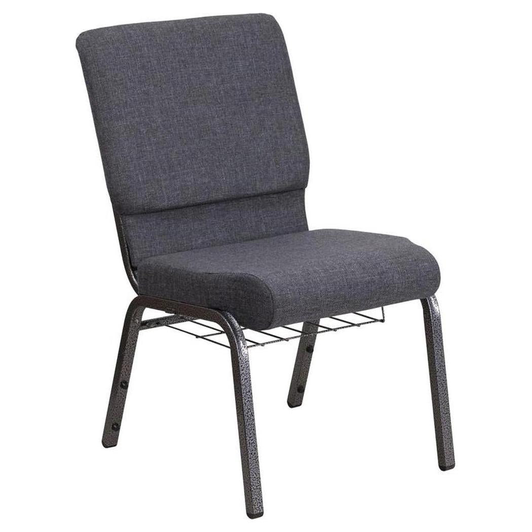 Church Chair TITAN 47 cm width with book rack, silver vein structure