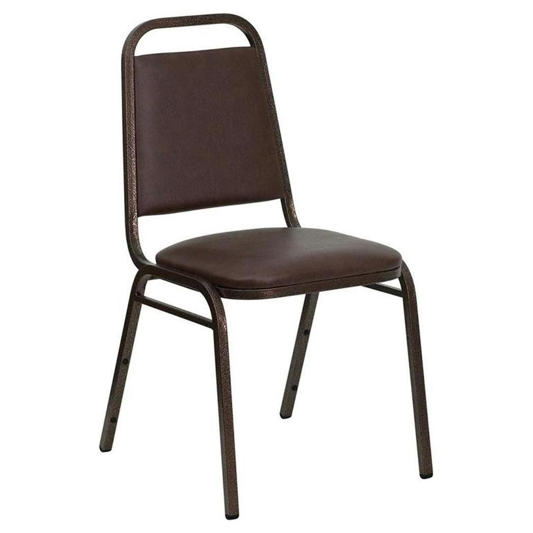 Stackable TITAN banquet chair with trapezoidal backrest, gold vein structure