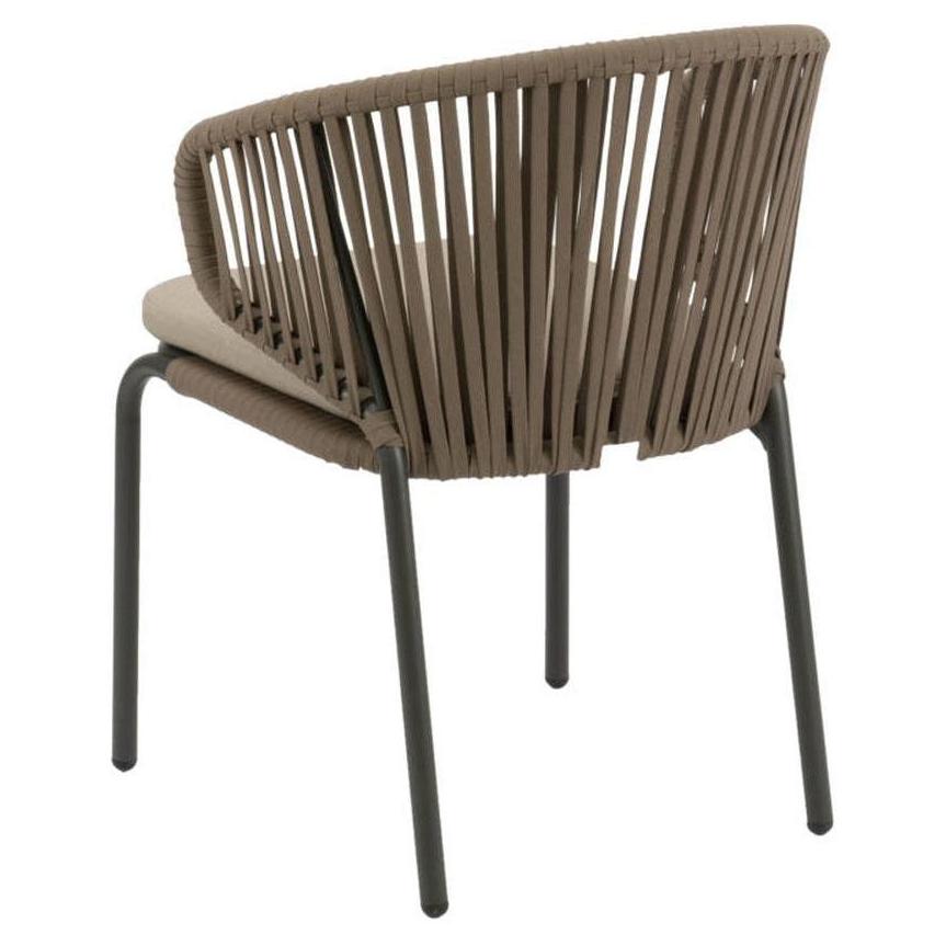 Aluminum powder-coated lounge chair with rope - modern design