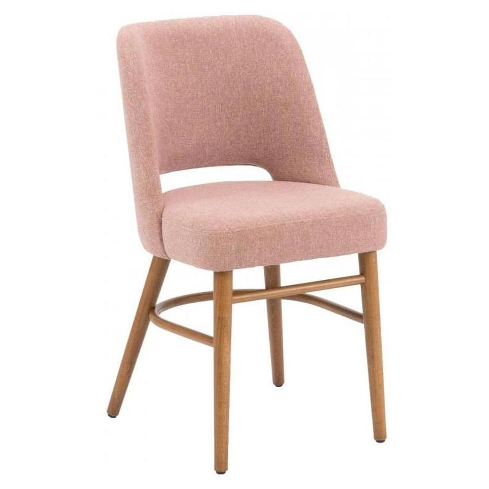 Chaise de haya europea acolchada, abierta, respaldo curvado