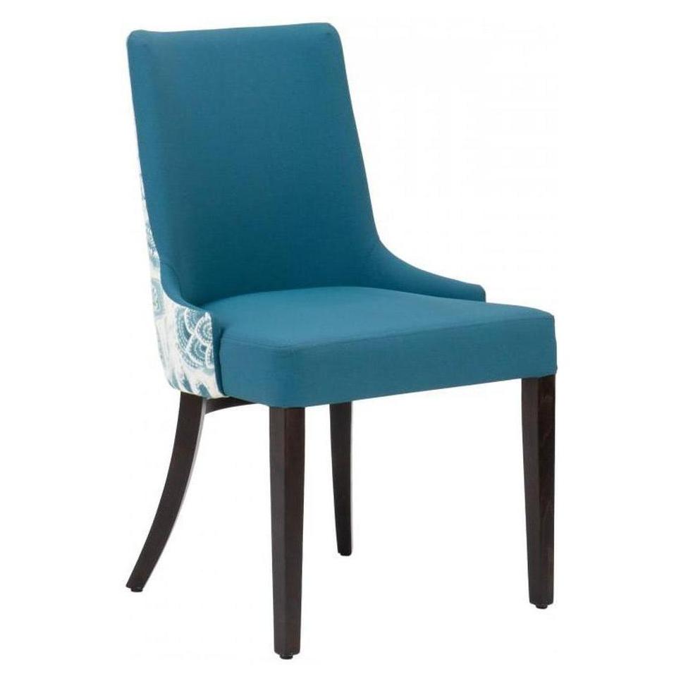 Chaise basse en hêtre européen rembourrée avec dossier haut