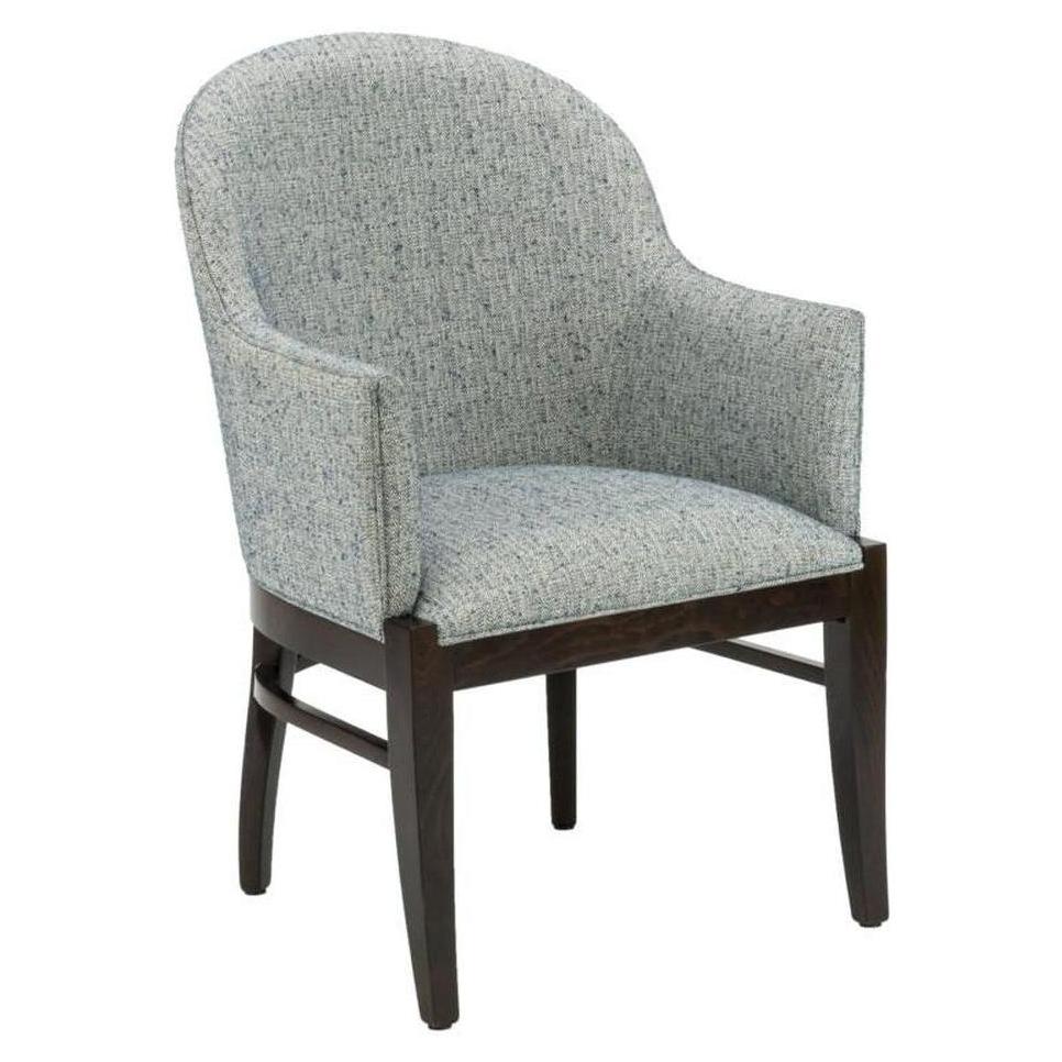 Fauteuil moderne en hêtre européen à accoudoirs hauts, forme ronde