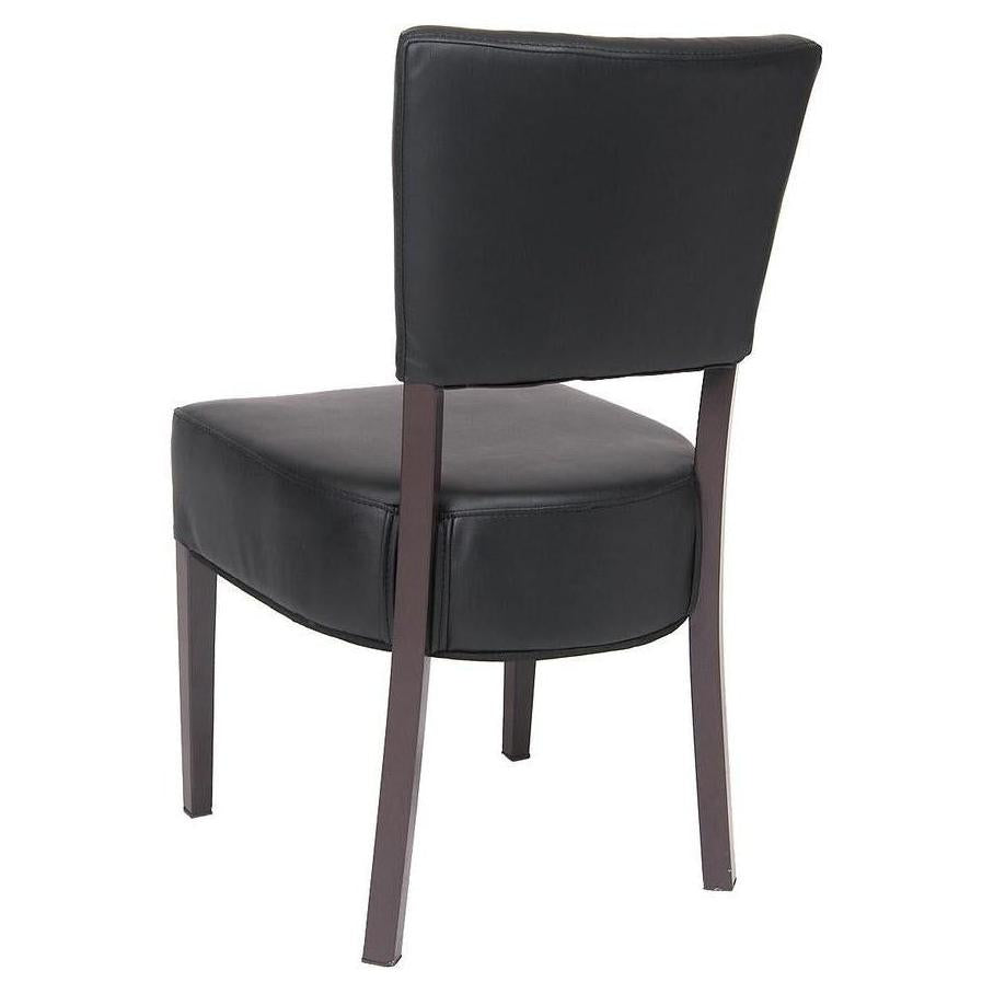 Brown Metal Chair with Black Vinyl Seat and Backrest