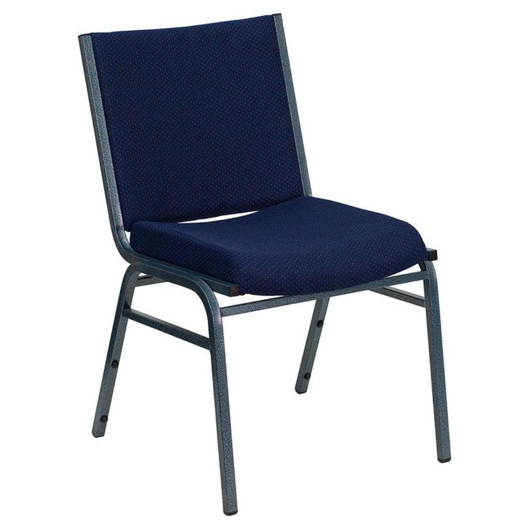 Chaise apilable TITAN de tela azul marino con lunares