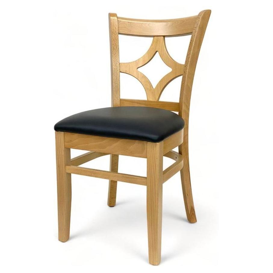 Chaise de haya europea con respaldo en forma de estrella a medida