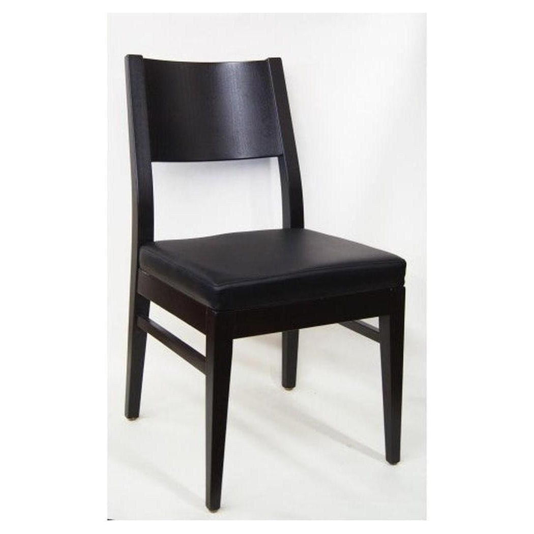 Chaise de haya europea con respaldo medio y asiento de vinilo