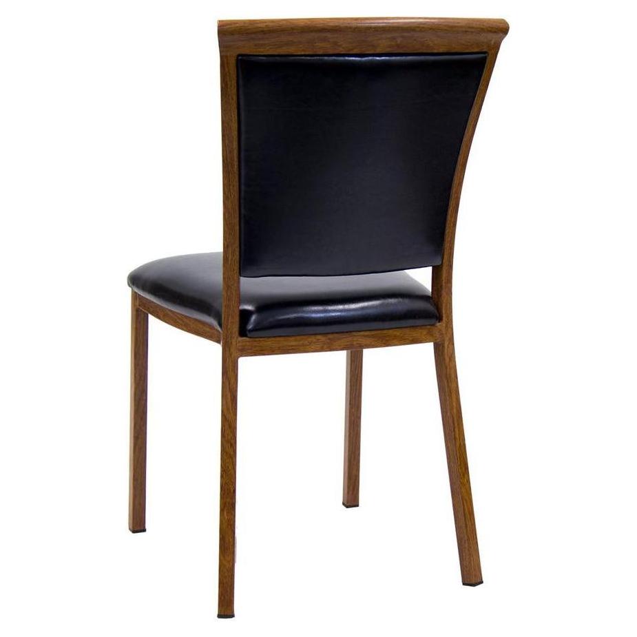 Chaise interior de metal con efecto madera acabado nogal