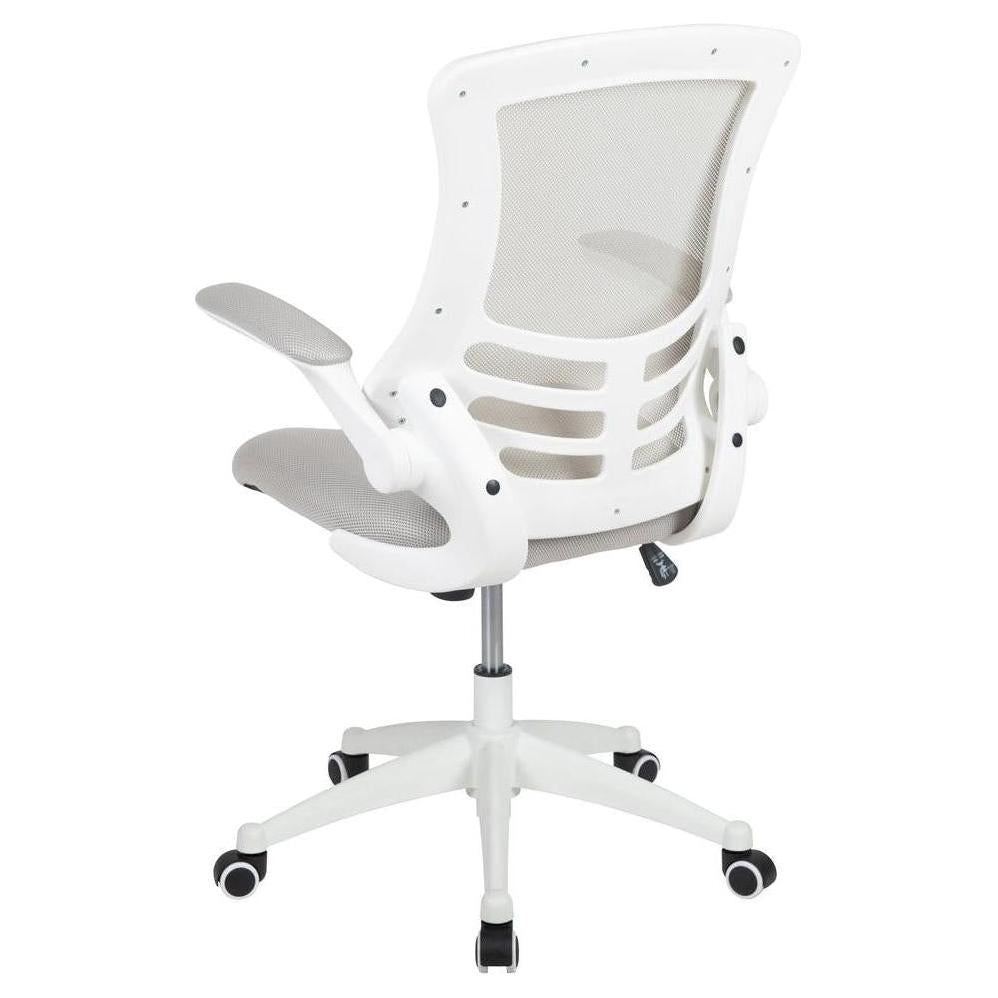Chaise ergonómica giratoria - Respaldo medio de malla blanca