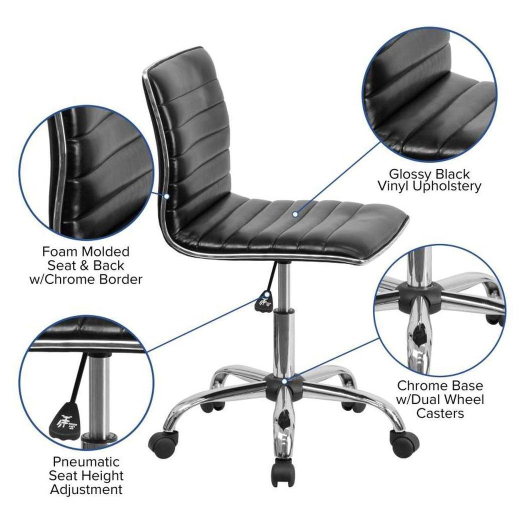 Alan Office Chair - Ribbed Design Black, Armless