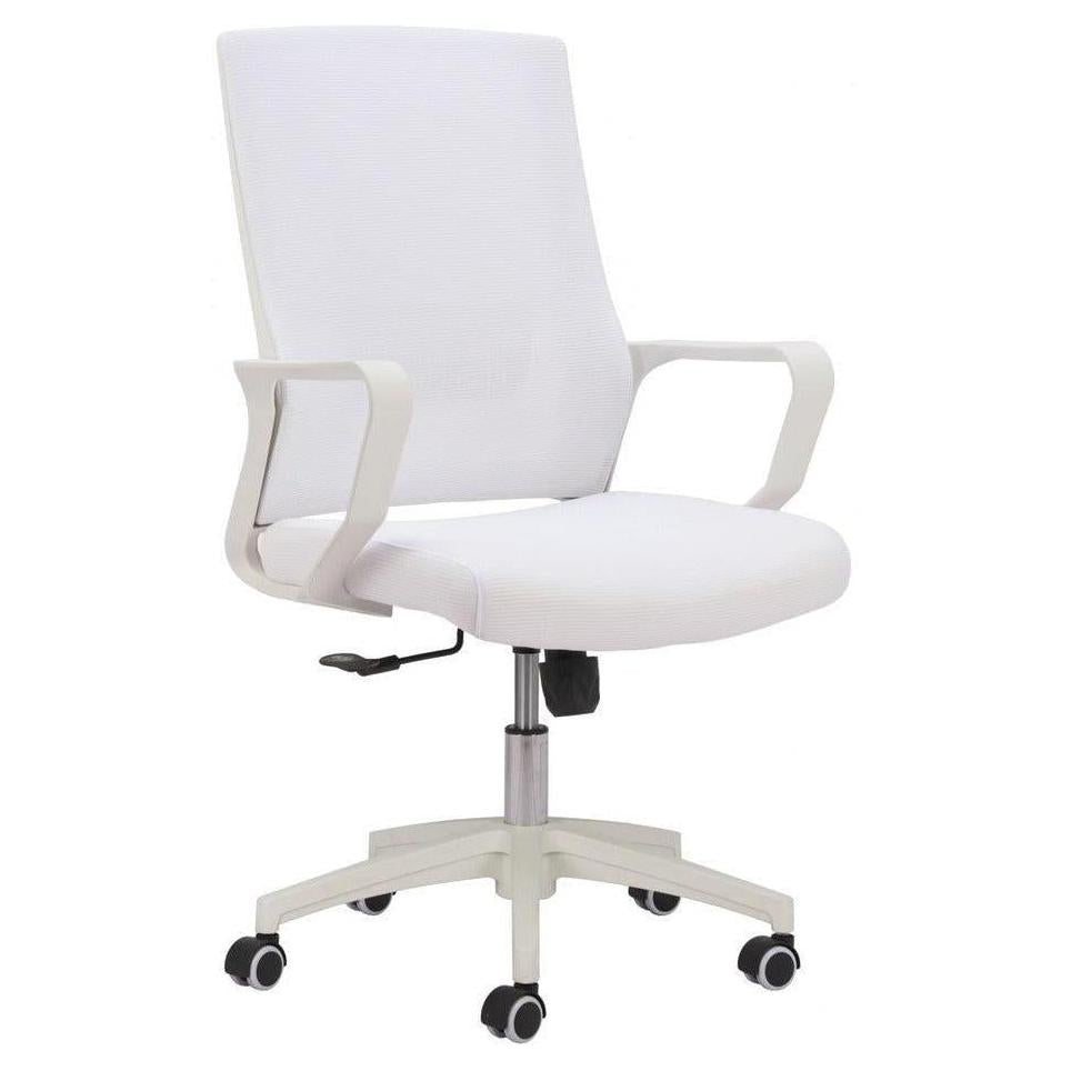 Chaise de bureau Pretoni – Dossier bas blanc
