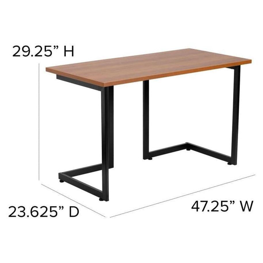 Computer desk Cherry with black metal frame