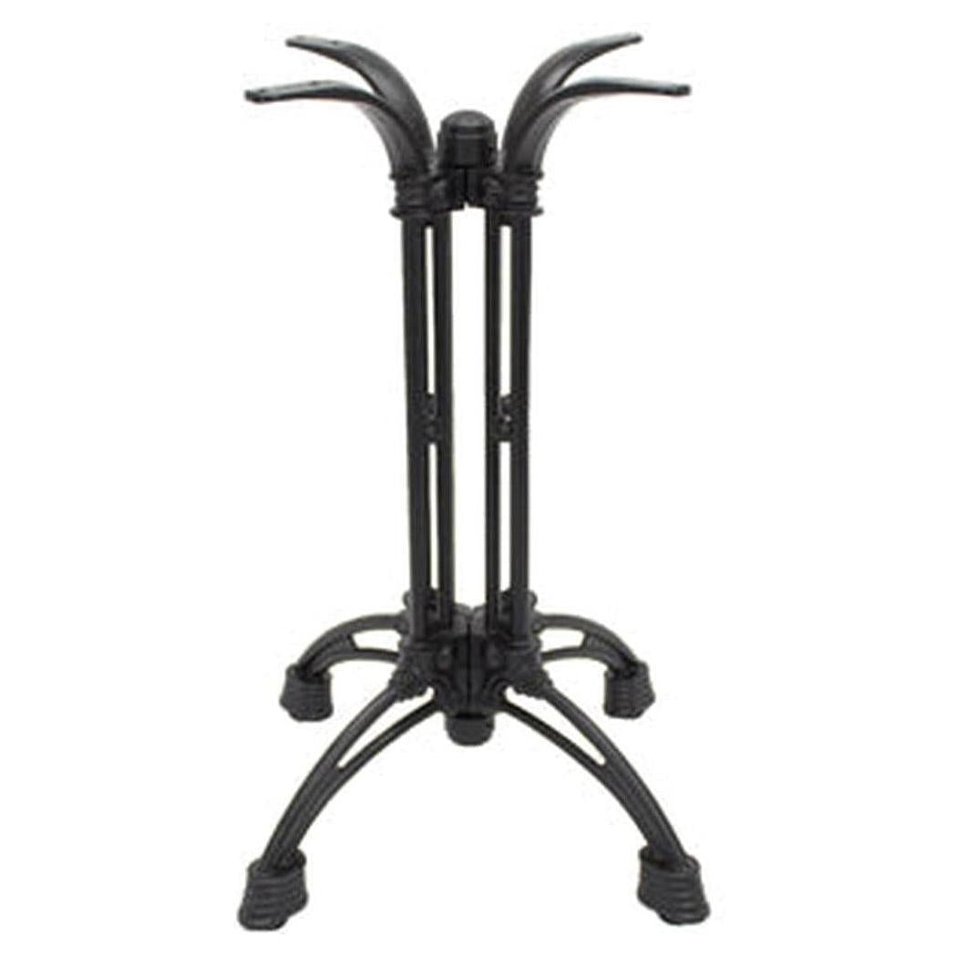 Decorative round black matte cast iron outdoor table base