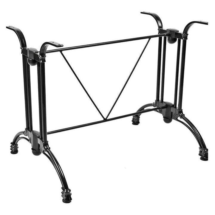 Base de mesa exterior de aluminio fundido negro de doble columna
