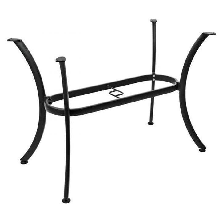 Base de mesa exterior de aluminio con doble columna de altura para comidas