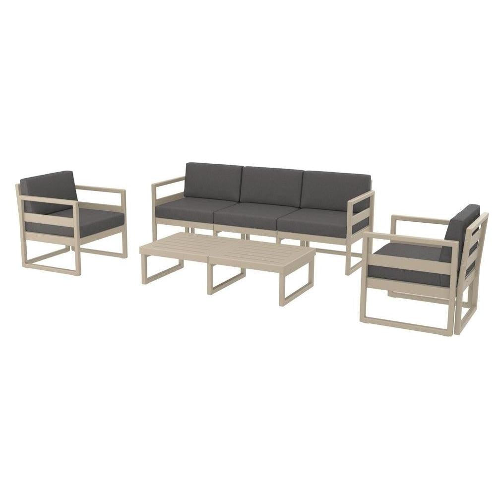YONA lounge 5-person salon with acrylic fabric cushions