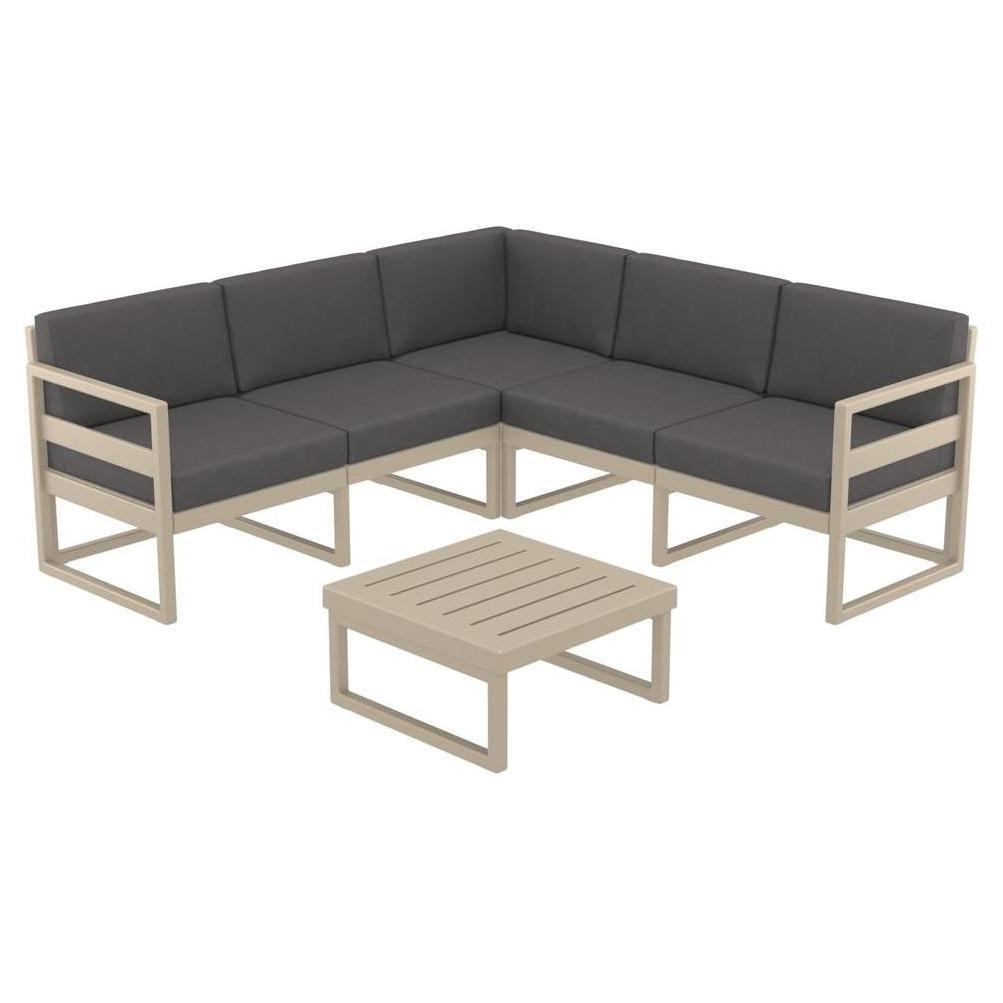 YONA corner lounge salon for 5 people with acrylic fabric cushions