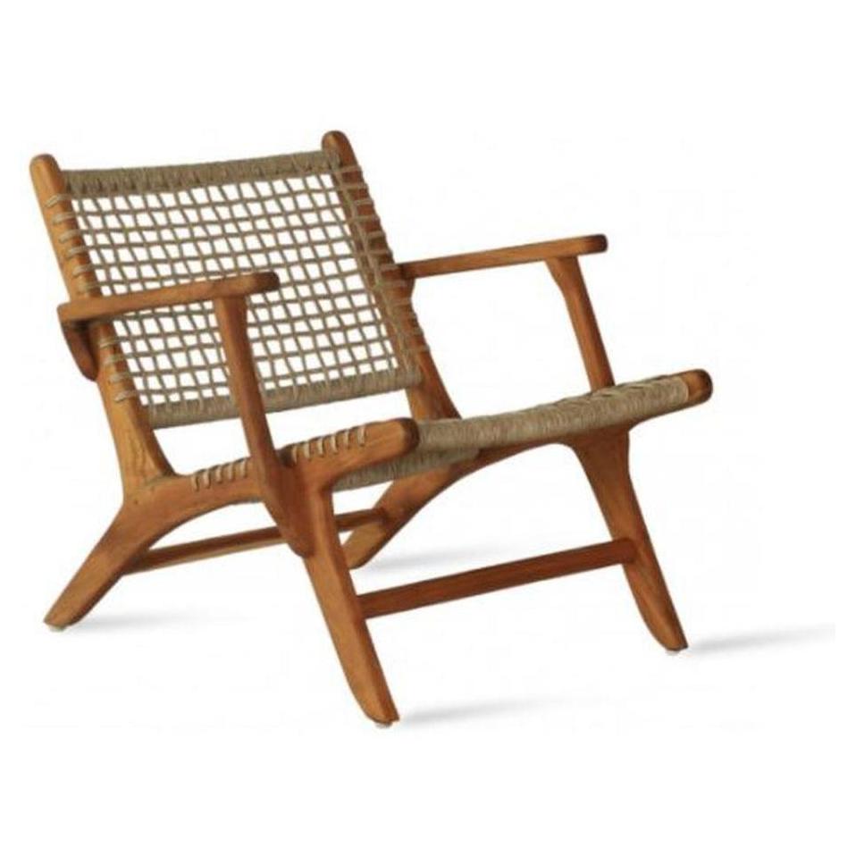 Armchair PALAVAS outdoor lounge in teak with armrests