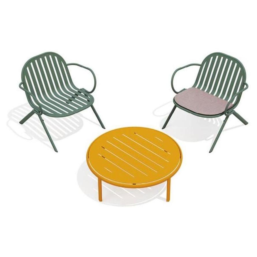 Armchair MALIK stackable outdoor lounge chair in steel