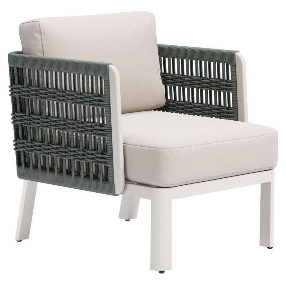 Armchair POSADA outdoor lounge white with armrests