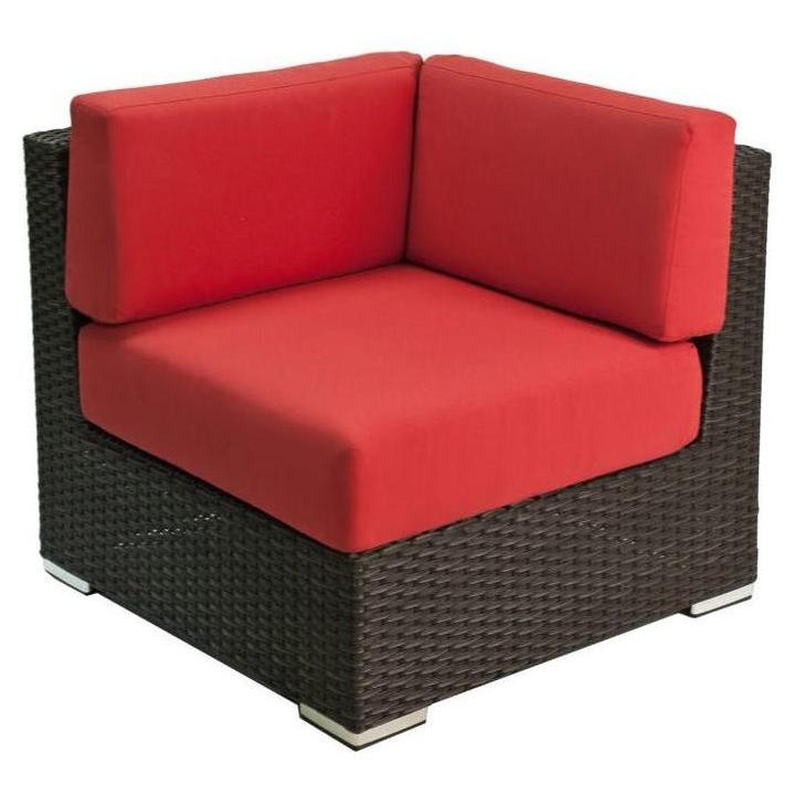 Corner outdoor armchair in synthetic woven resin - BOGATELL BEACH