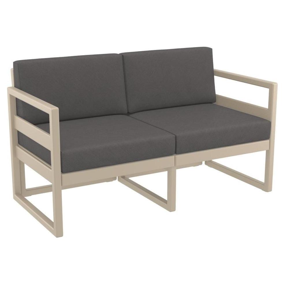 Canapé YONA deux places de jardin avec coussins en tissu acrylique