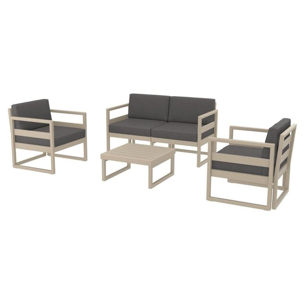 YONA lounge 4-person salon with acrylic fabric cushions