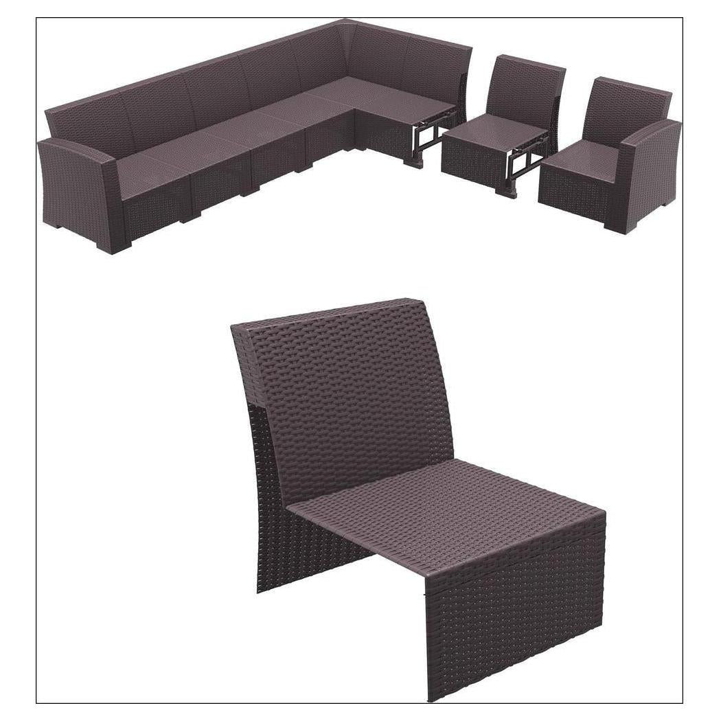 DOMINGO outdoor corner sofa extension module with cushion