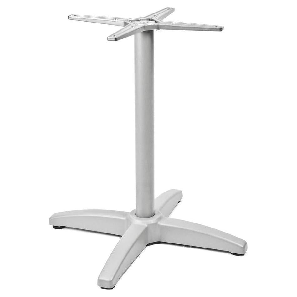 Base de mesa ALU2 exterior de aluminio altura comedor en X