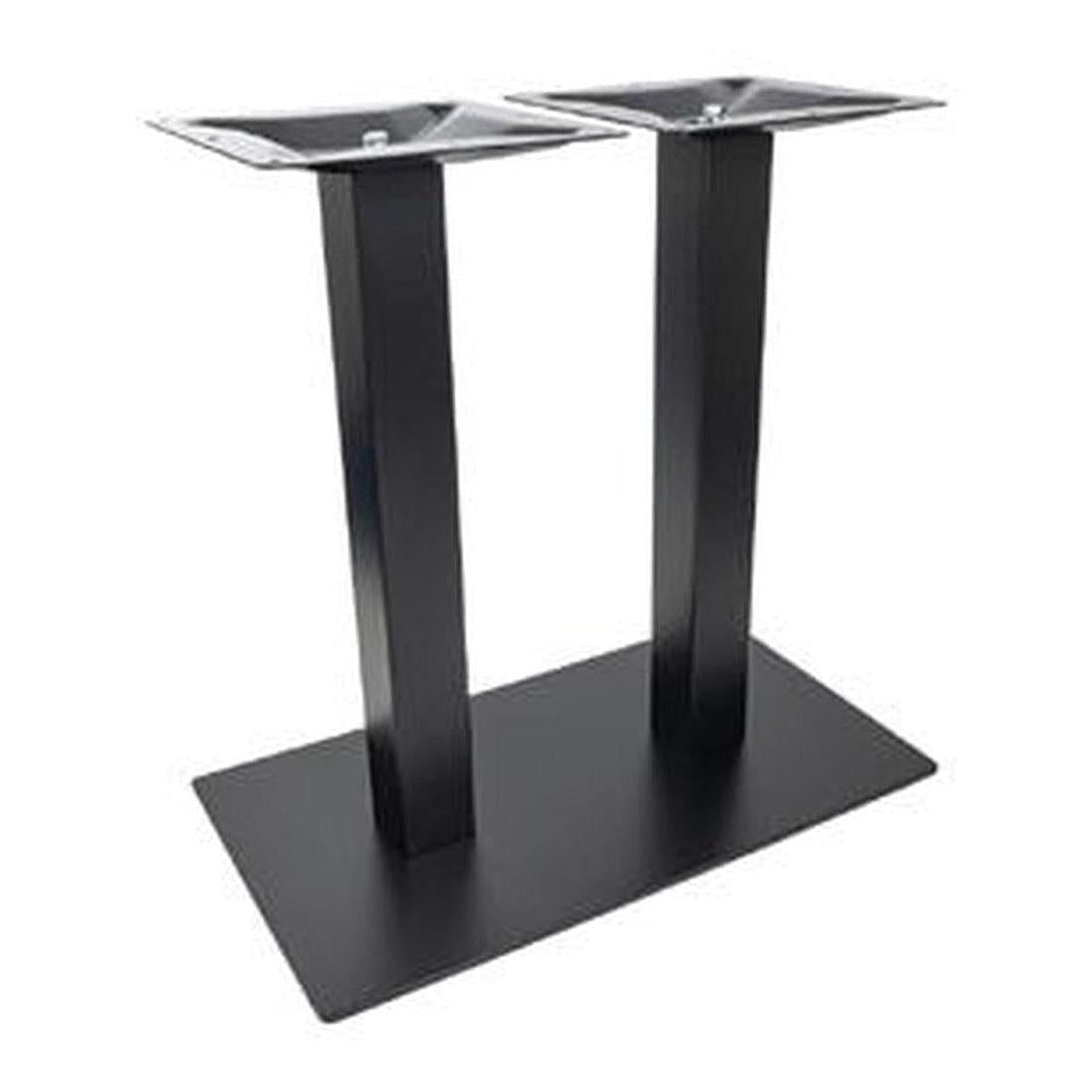 Piètement de table LEGITI extérieur à double colonne en acier inoxydable rectangulaire 16 x 28 cm