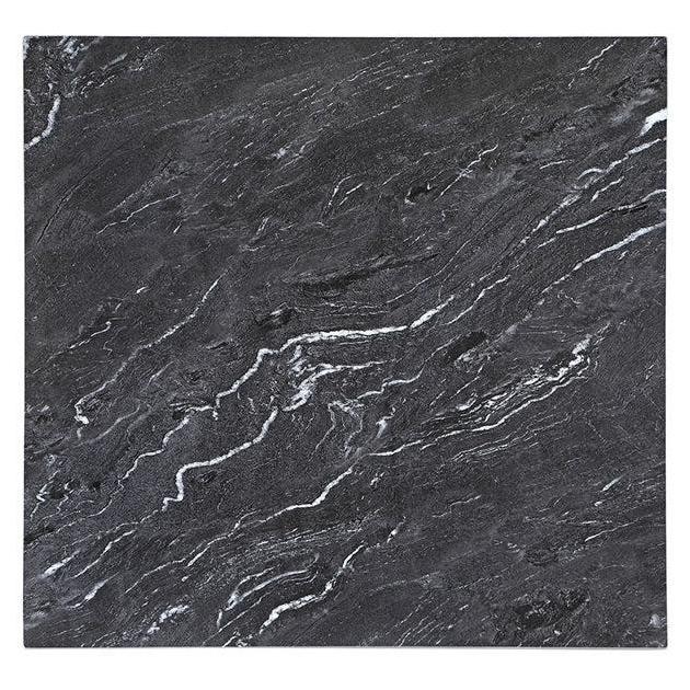 Tabletop in black sintered stone with white smooth veining, thickness 2.2 cm