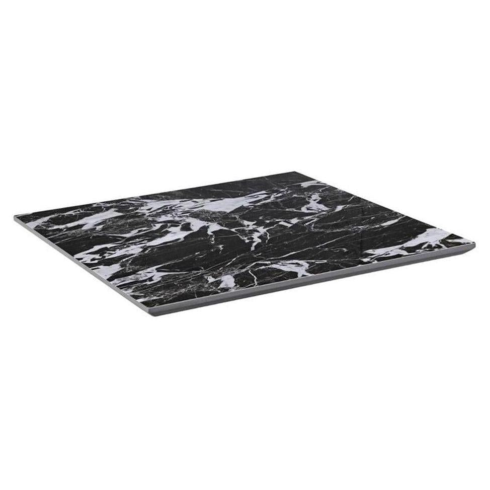 Tabletop in sintered stone black marble with white veining marked thickness 2.2 cm