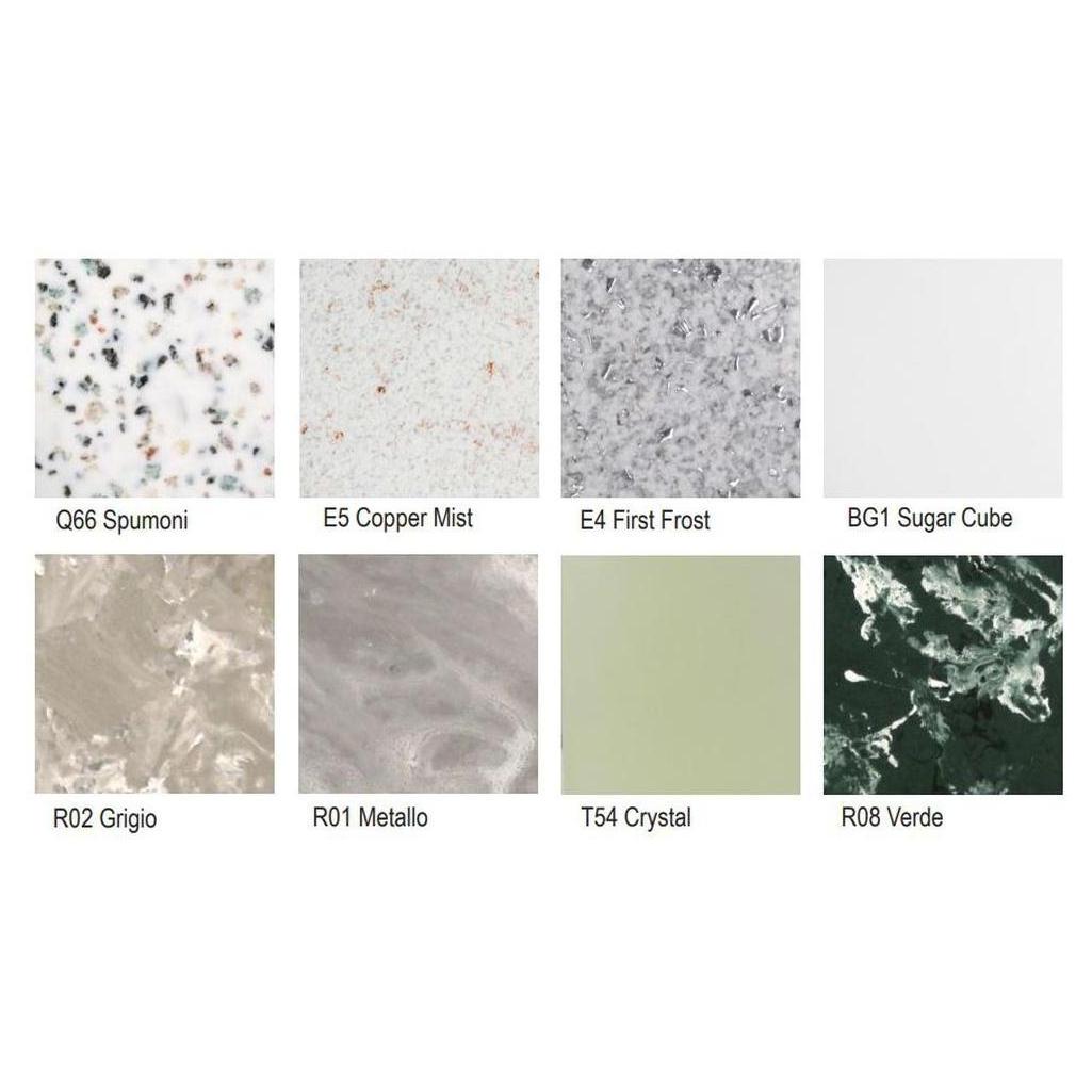 Tabletop SIERRASOLID outdoor molded acrylic marble and quartz style