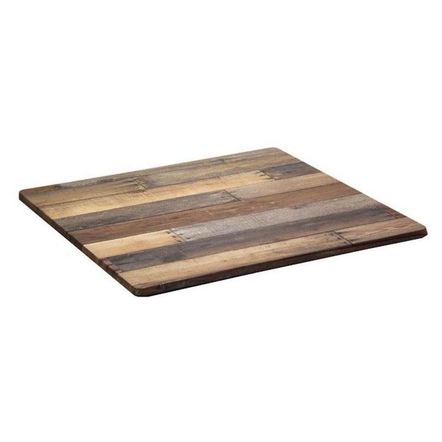 Plateau de table extérieur compression moulée finition bois mixte