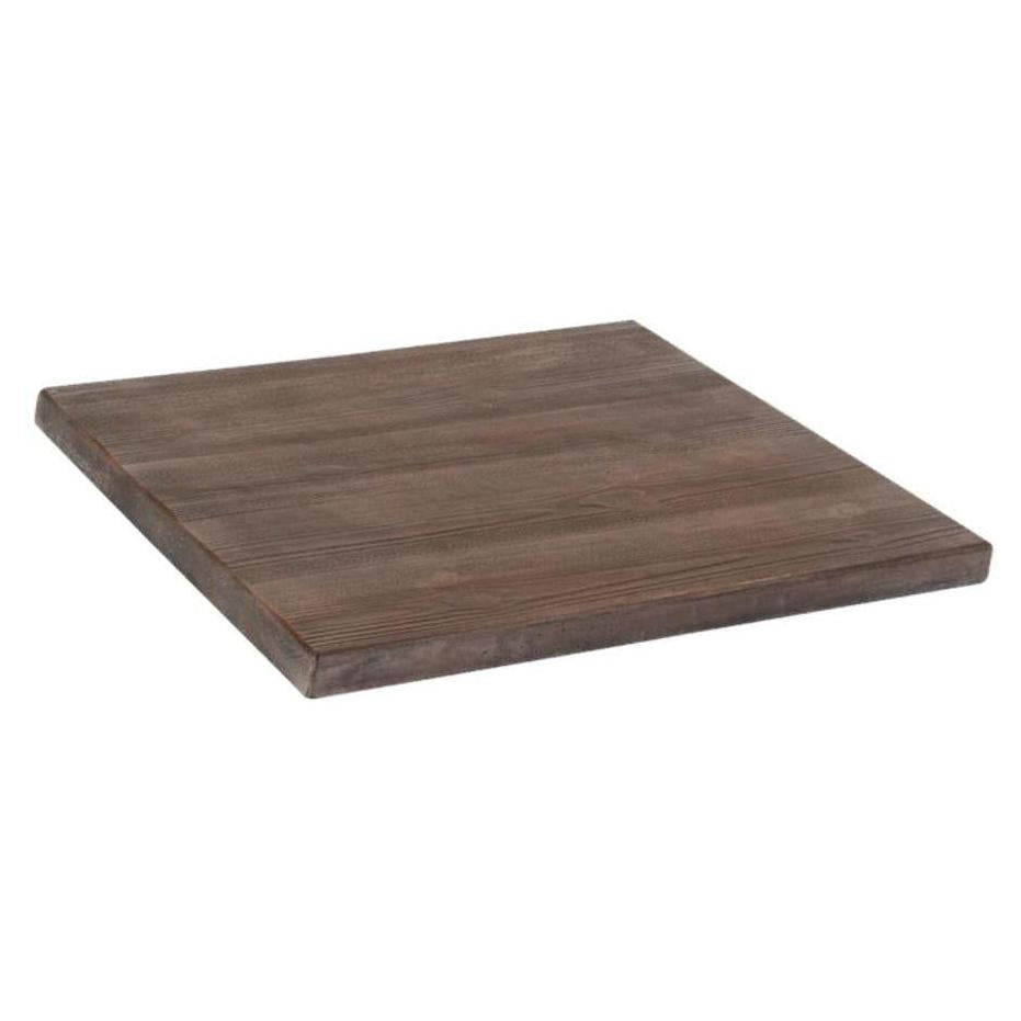 Tabletop resin outdoor with rustic wood finish