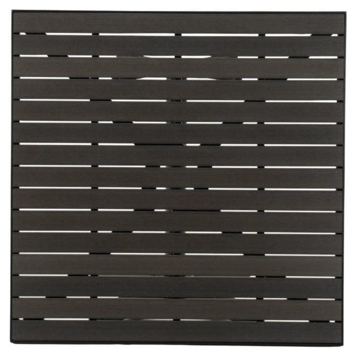 Plateau de table extérieur imitation teck synthétique avec chant aluminium carré / rectangulaire