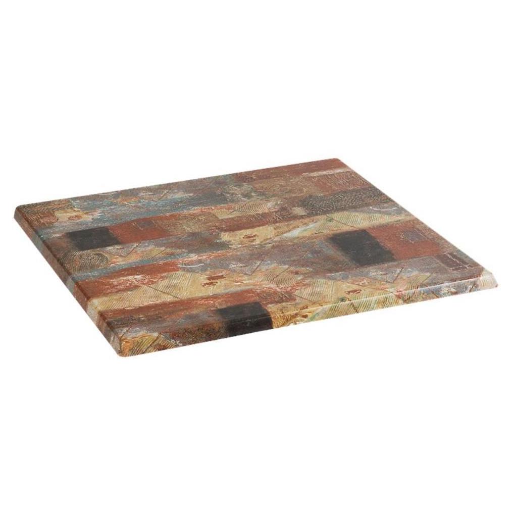 Plateau de table extérieur compression moulée stratifié effet marbre tons naturels