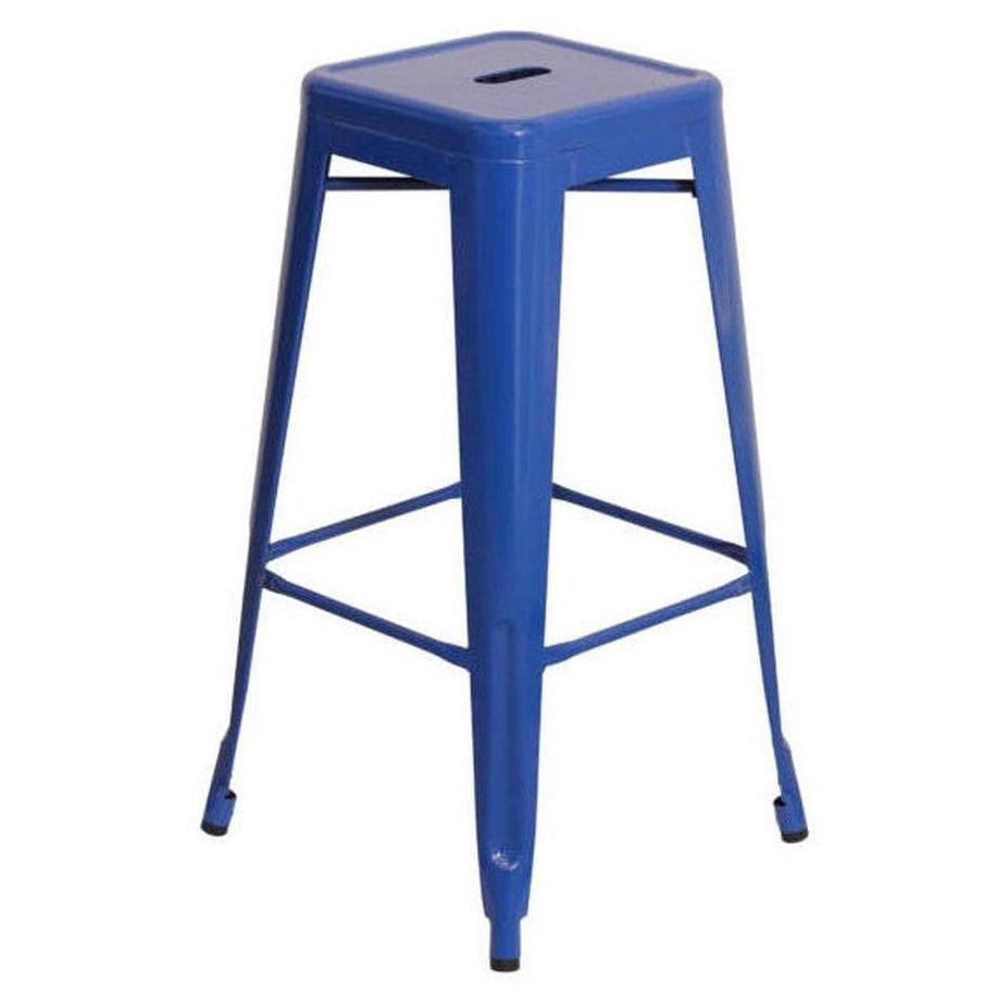 Tabouret de bar extérieur STEELX empilable sans dossier en métal