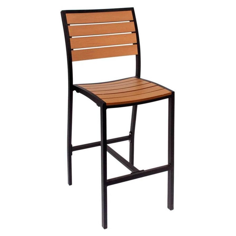 Tabouret de bar extérieur Largo sans accoudoirs avec structure noire