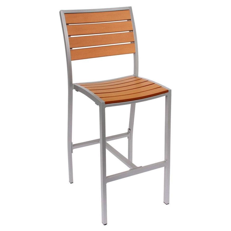 Tabouret de bar extérieur Largo sans accoudoirs avec structure argent