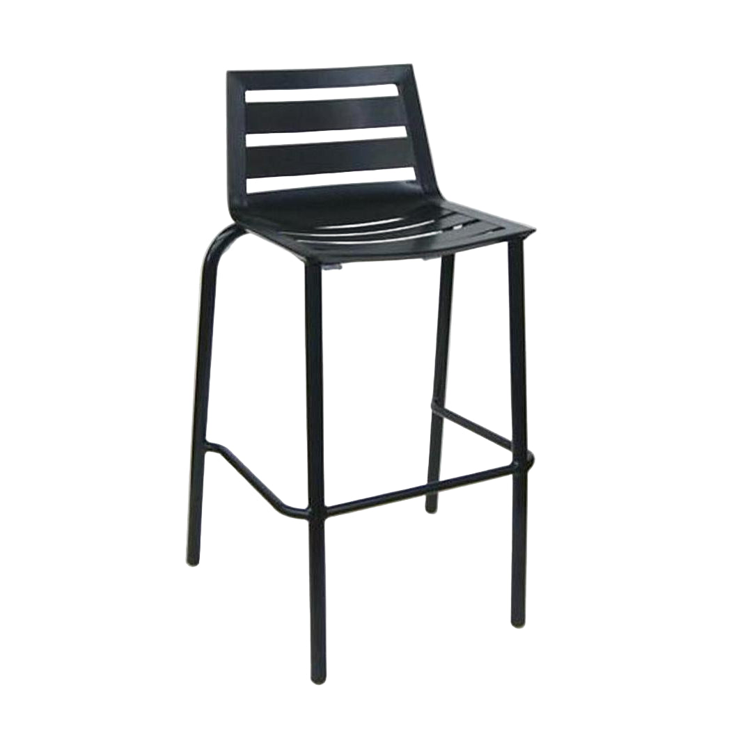 Tabouret de bar extérieur en aluminium noir