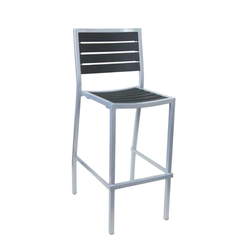 Tabouret de bar extérieur imitation teck synthétique