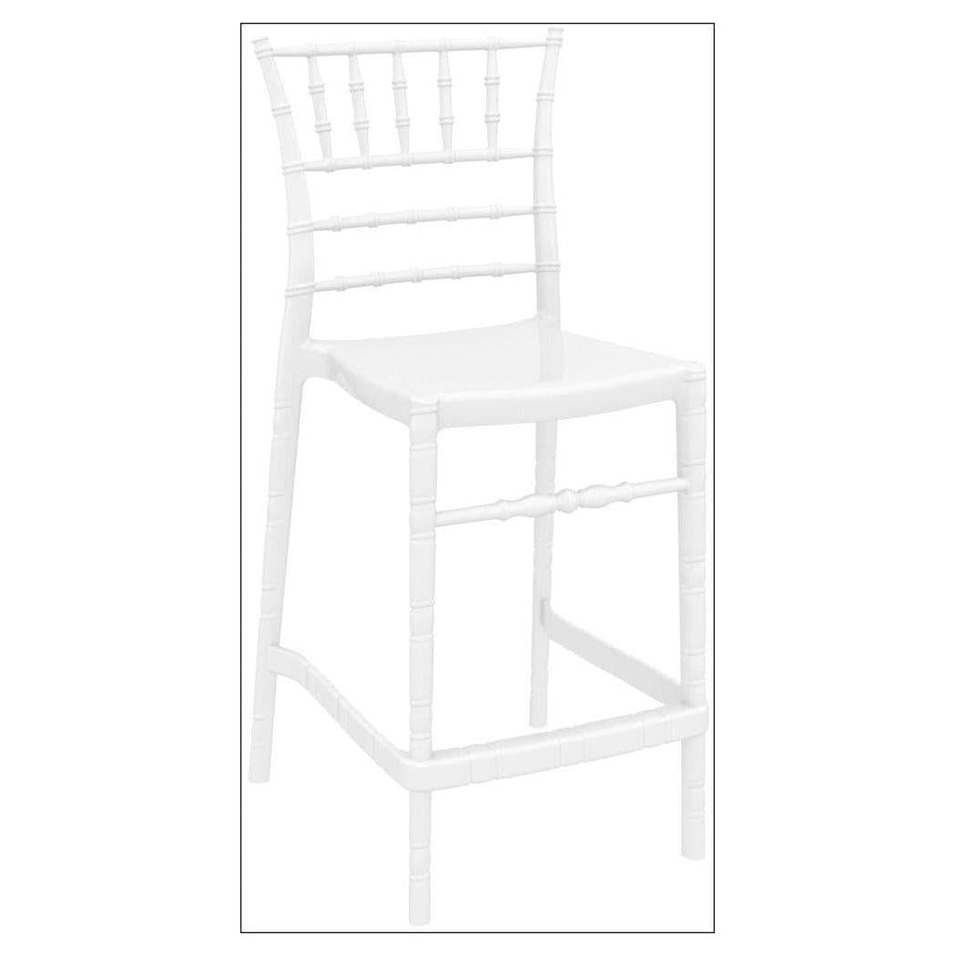 Tabouret extérieur Chiavari hauteur comptoir en polycarbonate