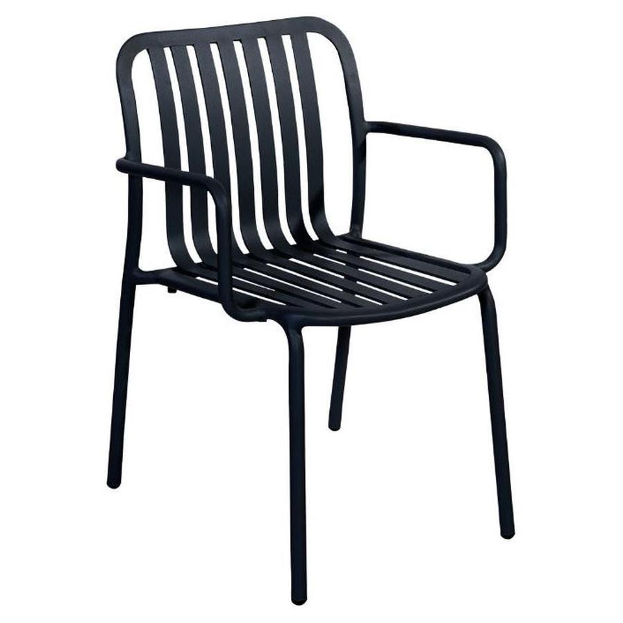 Sillón exterior Key West apilable con respaldo de listones verticales